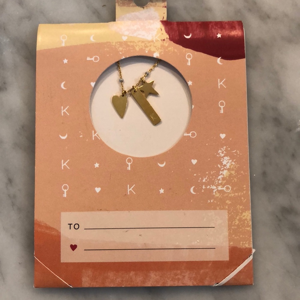 New with tags- Anthro necklace w/ letter K pendant